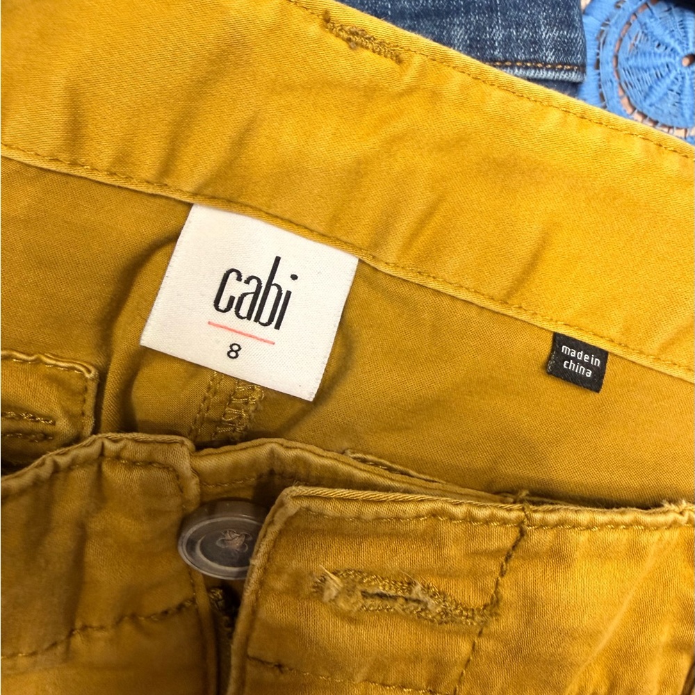 CAbi Womens Yellow Chinos in Marigold sz8 - Picture 2 of 5